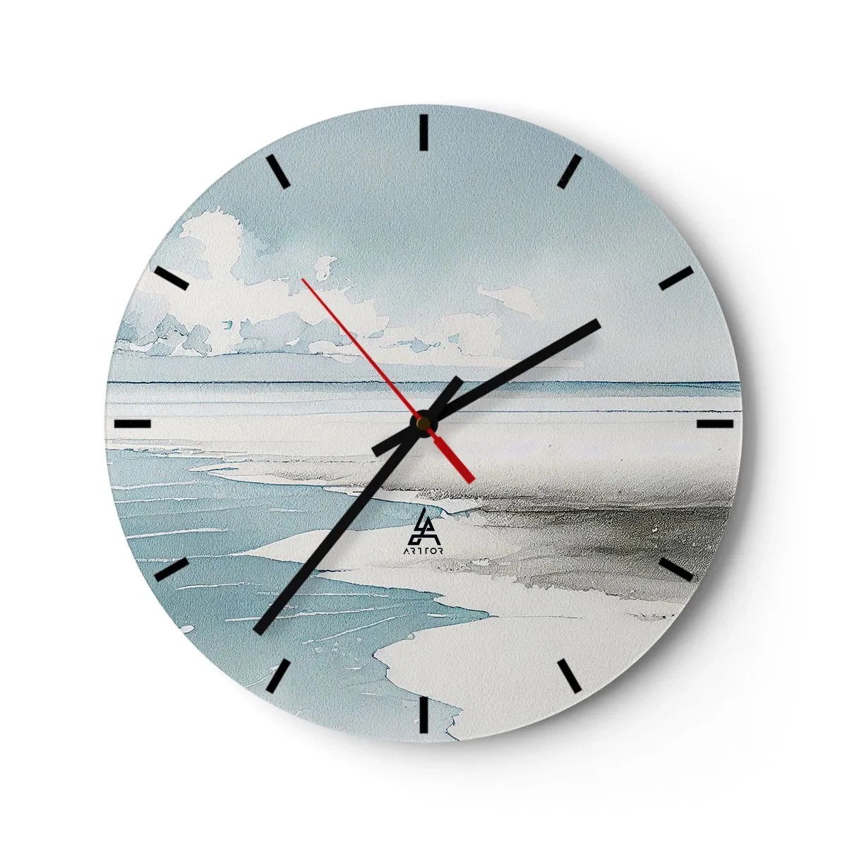 Reloj de pared - Reloj de vidrio - Suave marea otoñal - 30x30 cm