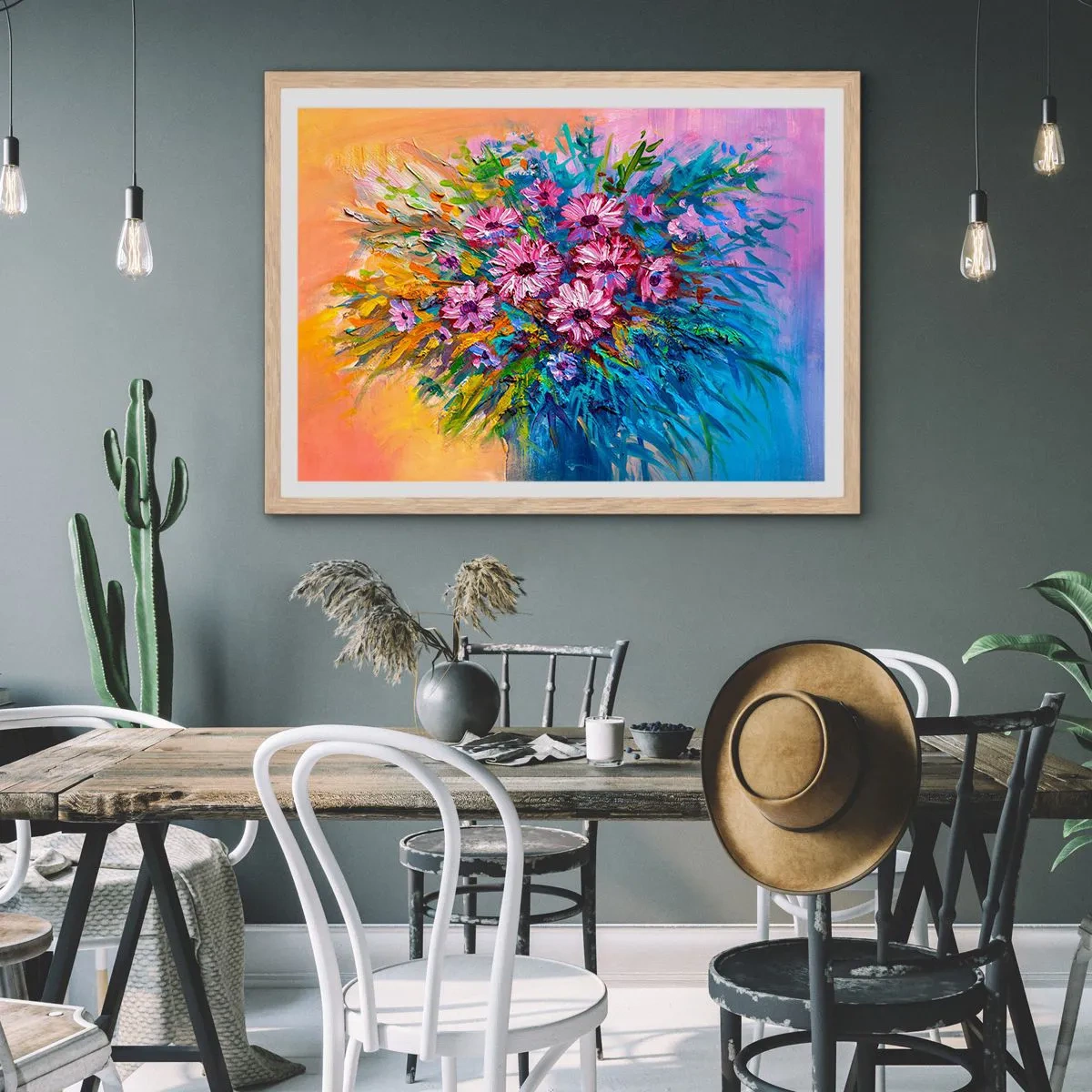 Póster en marco roble claro - La energía de la vida - 70x50 cm