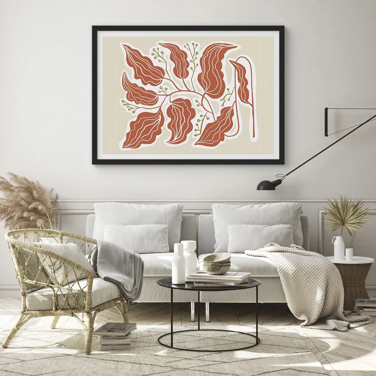 Póster en marco negro - Folk y coral - 91x61 cm