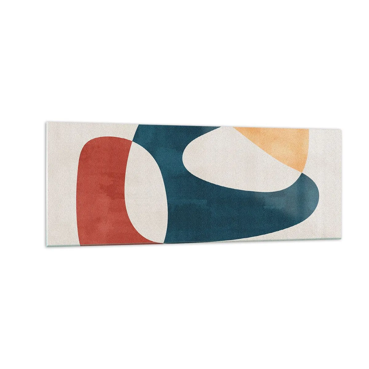 Cuadro sobre vidrio - Impresiones sobre Vidrio - Formas abstractas en colores armoniosos - 140x50cm - Influencias y metamorfosis - Decoración de pared moderna para salón y dormitorio ARTTOR