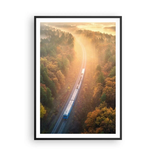 Póster en marco negro - Un viaje otoñal - 70x100 cm