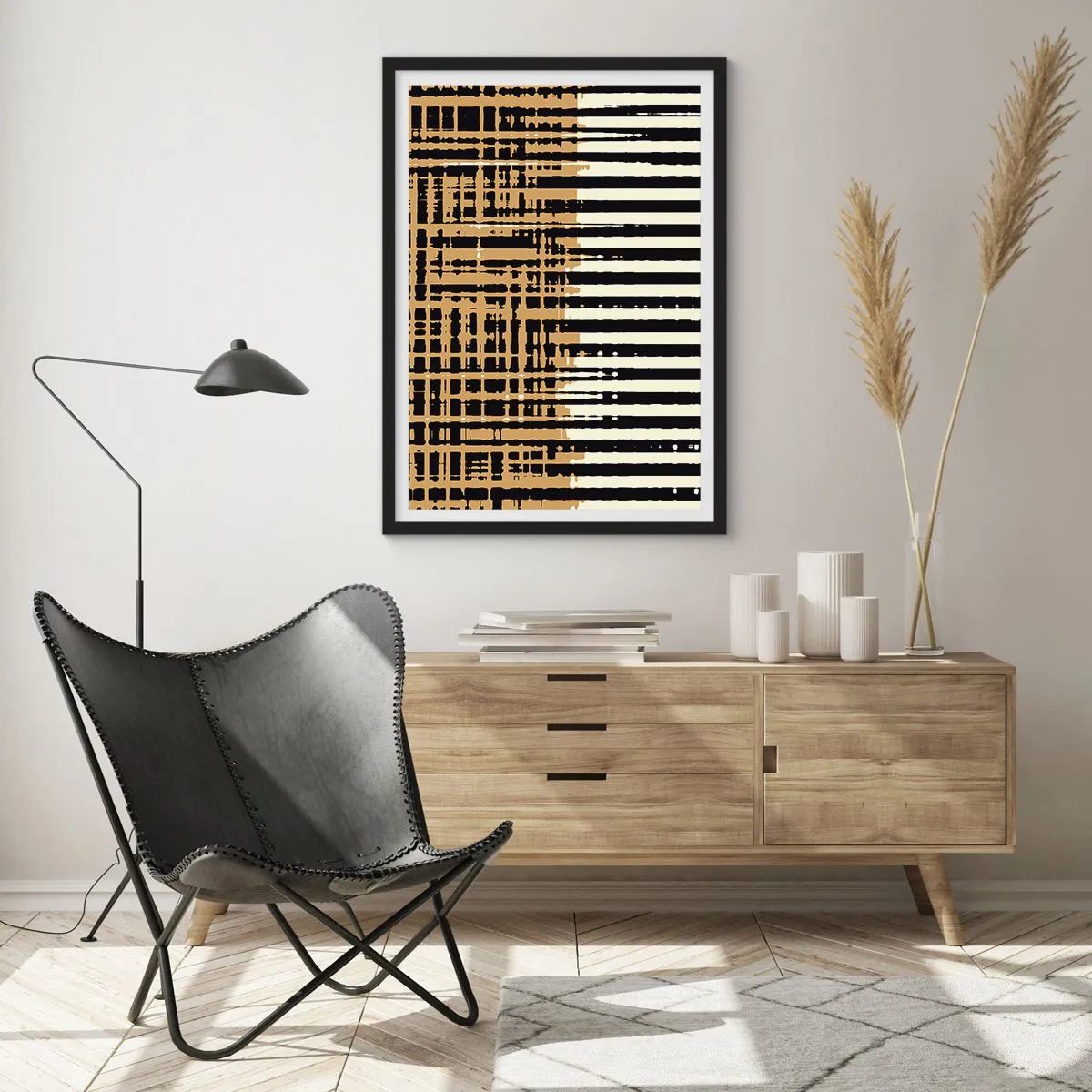Póster en marco negro - Abstracción arquitectónica - 70x100 cm