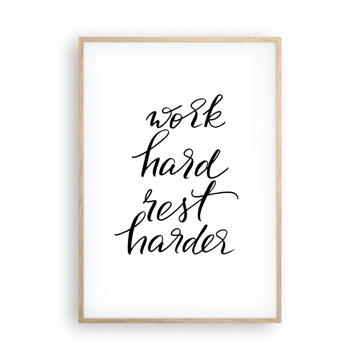 Póster en marco roble claro - Balance de vida - 70x100 cm