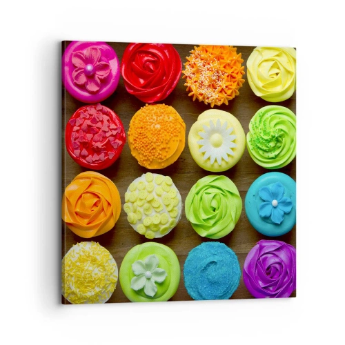 Cuadro sobre lienzo - Impresión de Imagen - Cada uno diferente - todos deliciosos - 70x70 cm