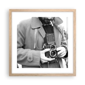 Póster en marco roble claro - En estilo retro - 40x40 cm