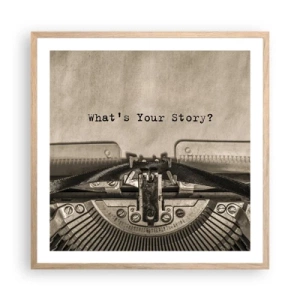 Póster en marco roble claro - Solo espero una respuesta - 60x60 cm