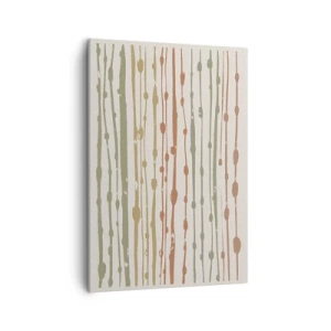 Cuadro sobre lienzo - Impresión de Imagen - Un patrón de líneas en tonos cálidos sobre un fondo claro. - 50x70cm - Composición de notas musicales - Decoración de pared moderna para salón y dormitorio ARTTOR