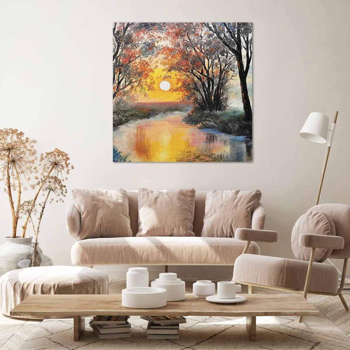 Cuadro sobre lienzo - Impresión de Imagen - Ambiente otoñal - 30x30 cm