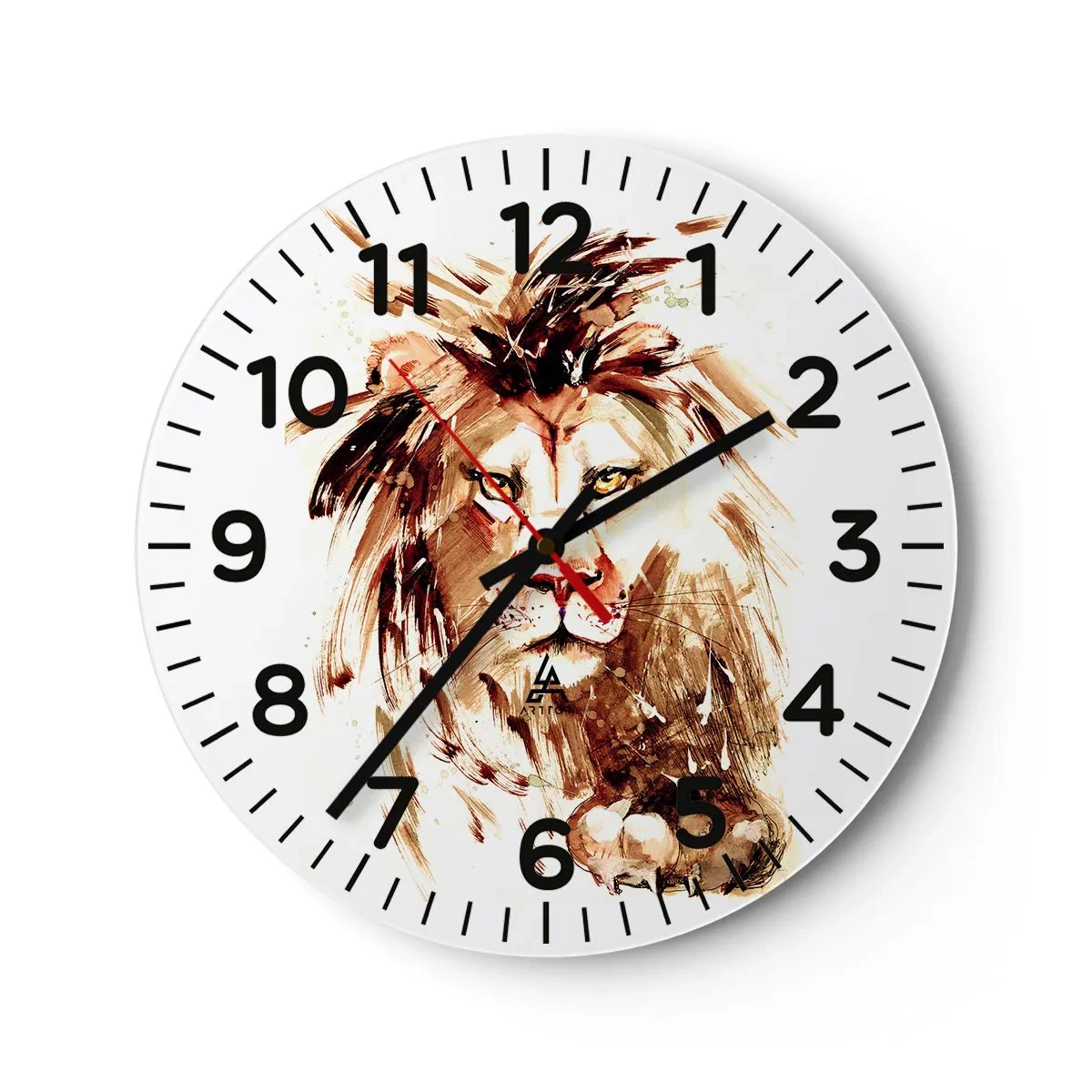Reloj de pared - Reloj de vidrio - Fuerza y dignidad - 30x30 cm