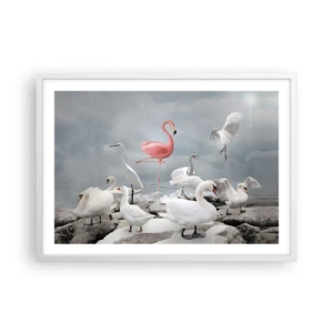 Póster en marco blanco - ¿De dónde vengo? - 70x50 cm