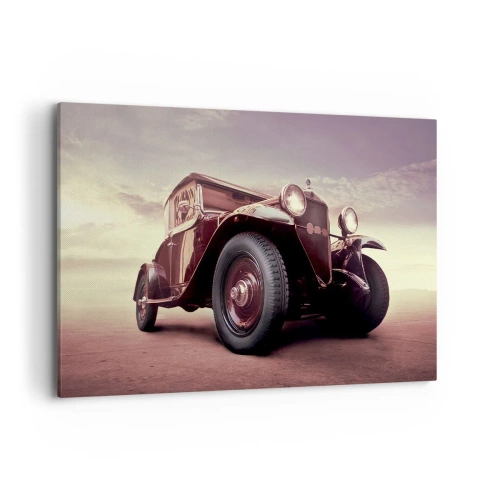 Cuadro sobre lienzo - Impresión de Imagen - Un coche clásico de estilo clásico contra el cielo. - 120x80cm - Volvamos a los maravillosos viejos tiempos... - Decoración de pared moderna para salón y dormitorio ARTTOR
