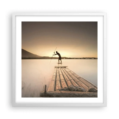 Póster en marco blanco - Antes del descanso - 50x50 cm