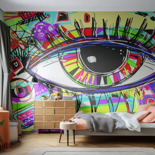 Fotomural Premium Canvas - Un ojo colorido - un alma colorida - Abstracción, Ojo, Gráficos - 500x350 cm