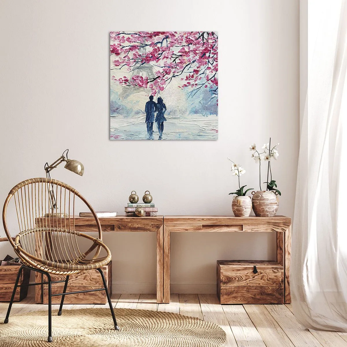 Cuadro sobre lienzo - Impresión de Imagen - Un paseo romántico - 30x30 cm
