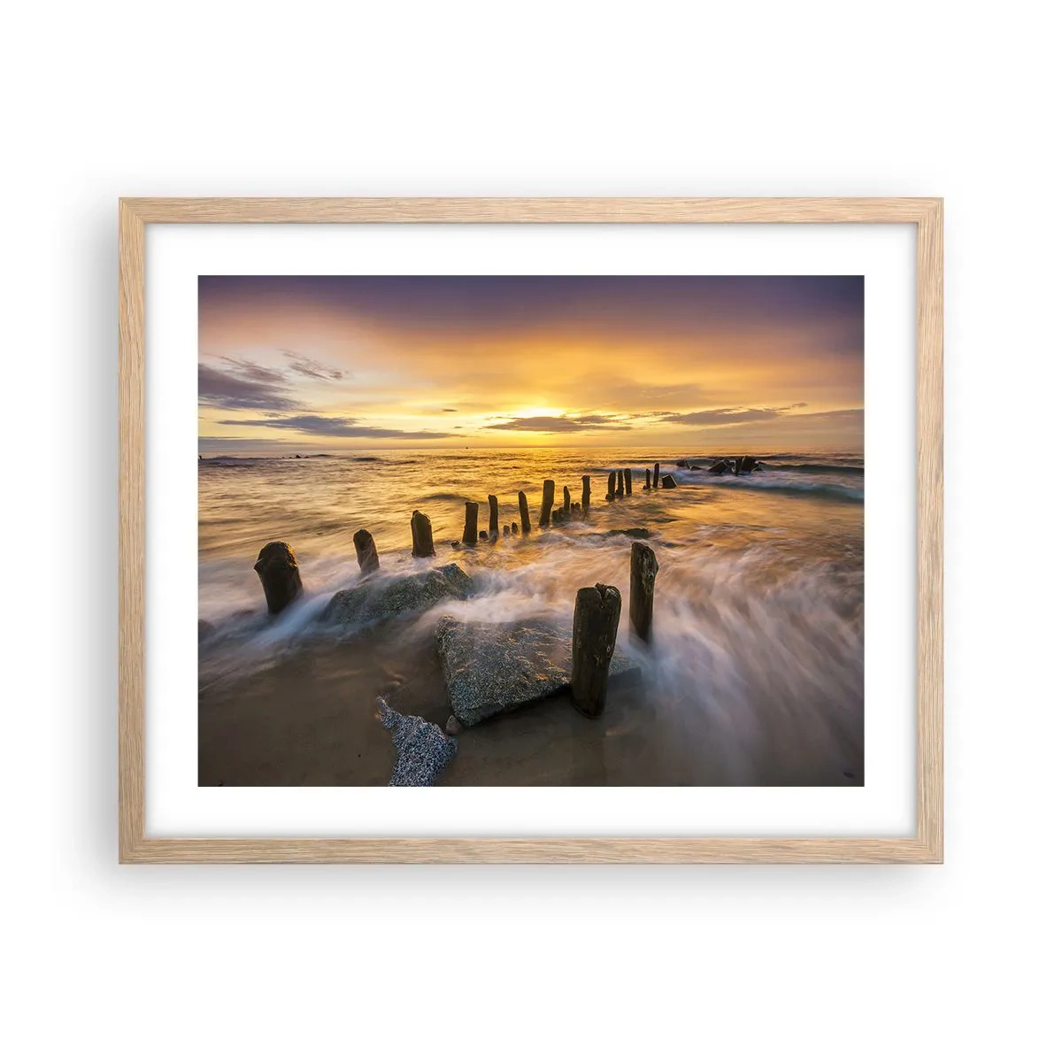 Póster en marco roble claro - La cruda belleza del Báltico - 50x40 cm