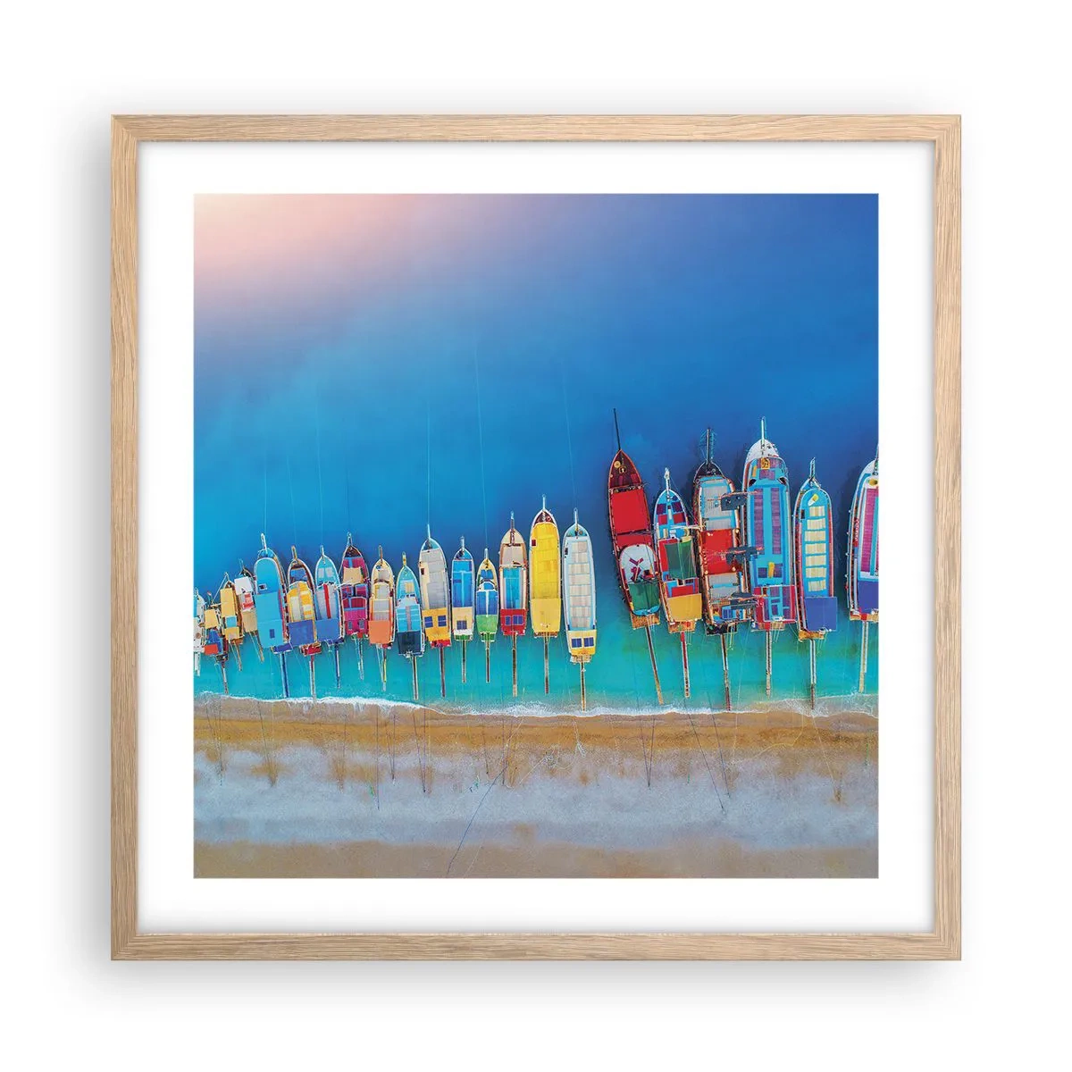 Póster en marco roble claro - A vista de pájaro - 50x50 cm