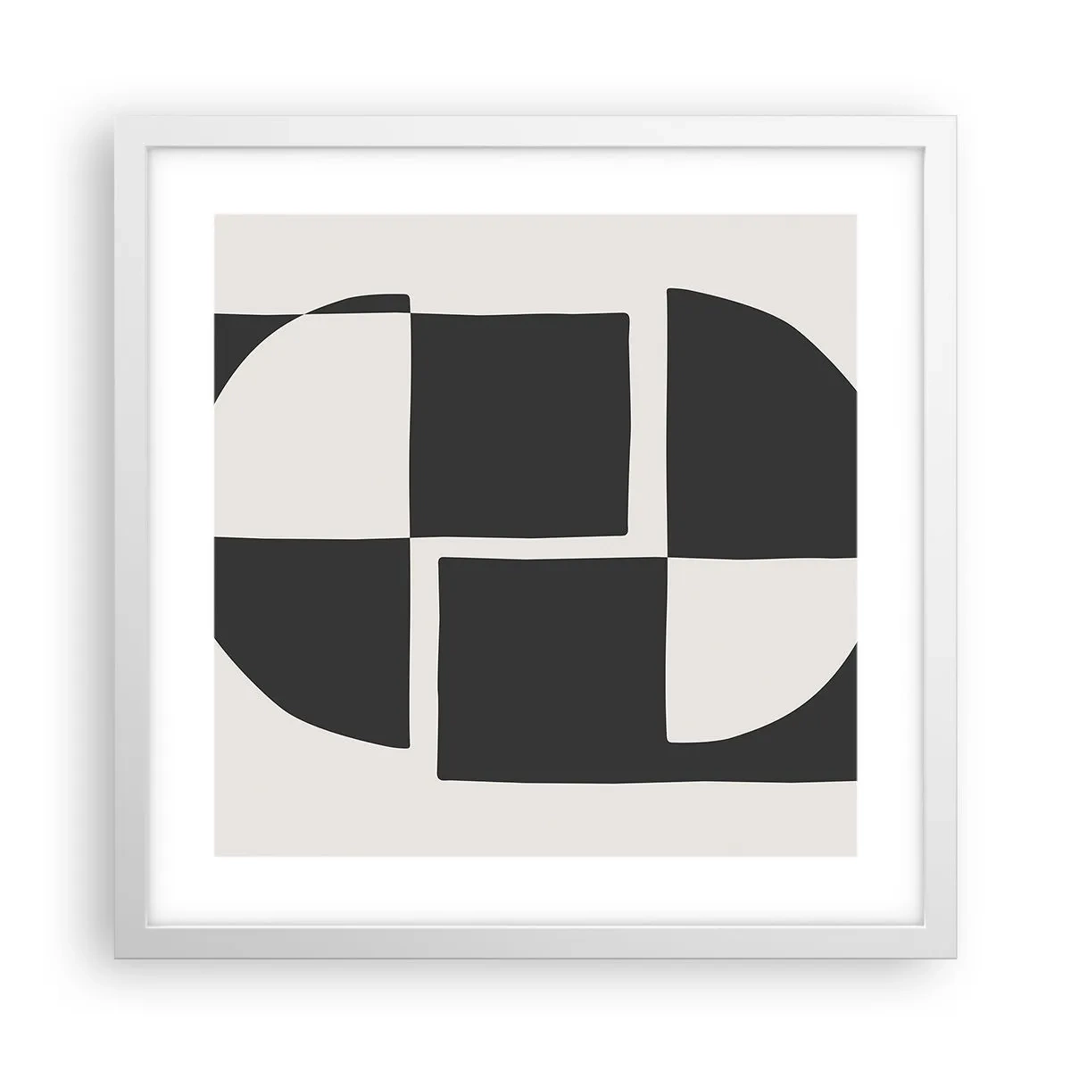 Póster en marco blanco - Antítesis - síntesis - 40x40 cm