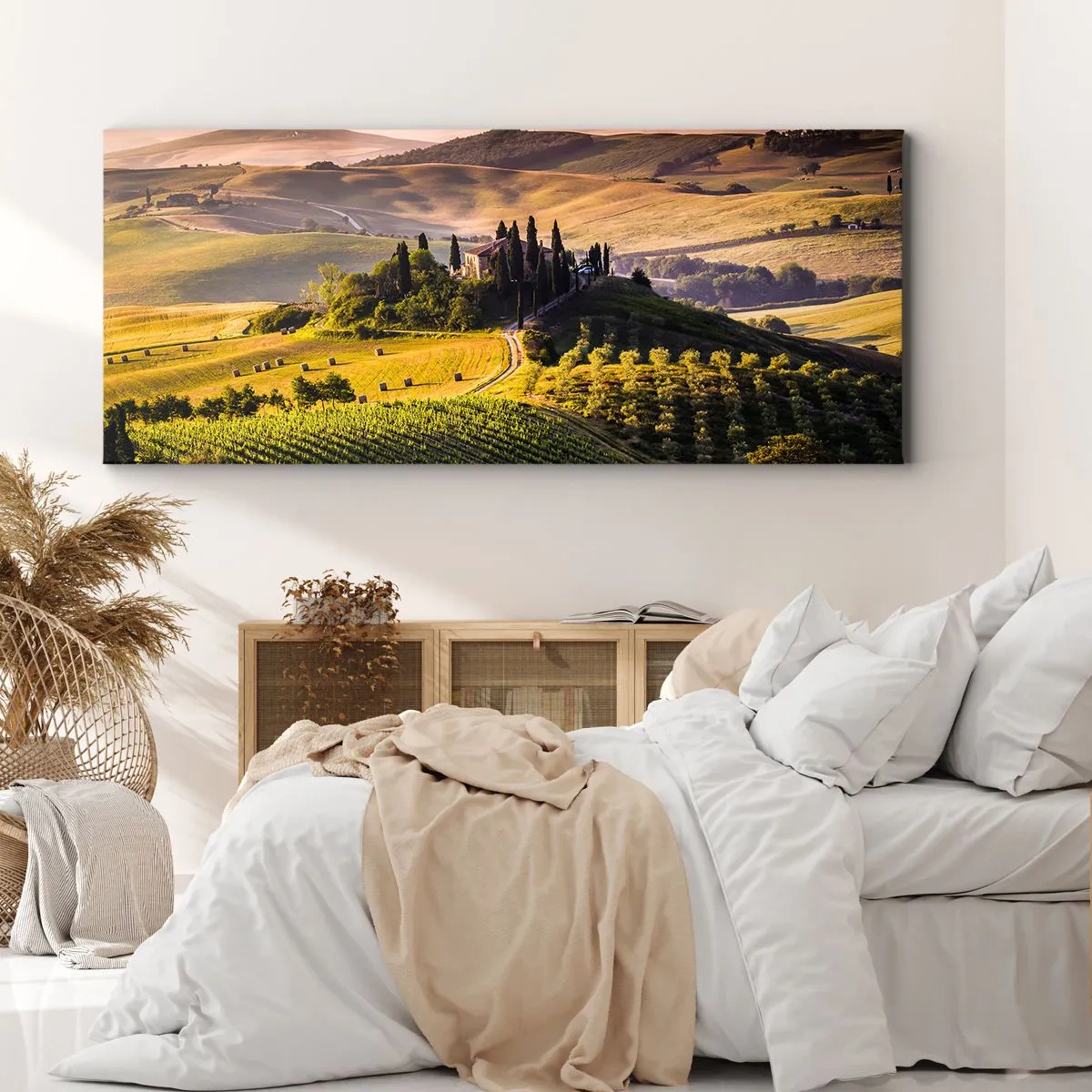 Cuadro sobre lienzo - Impresión de Imagen - Paisaje toscano - 90x30 cm