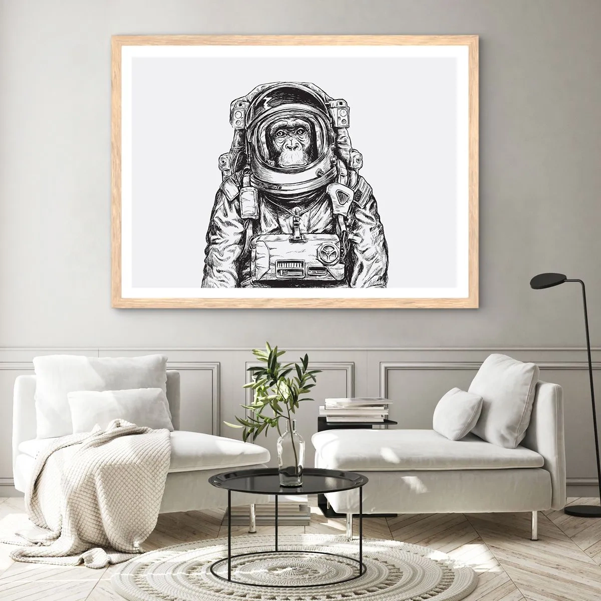 Póster en marco roble claro - Evolución alternativa - 100x70 cm