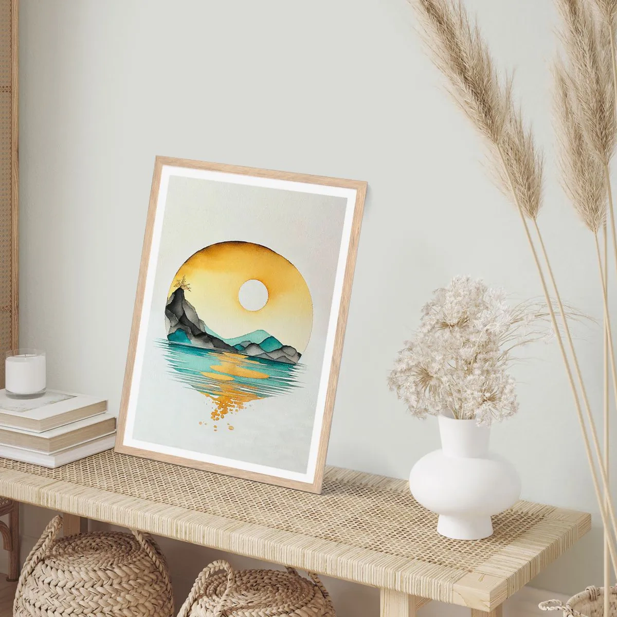 Póster en marco roble claro - En un círculo de belleza - 50x70 cm