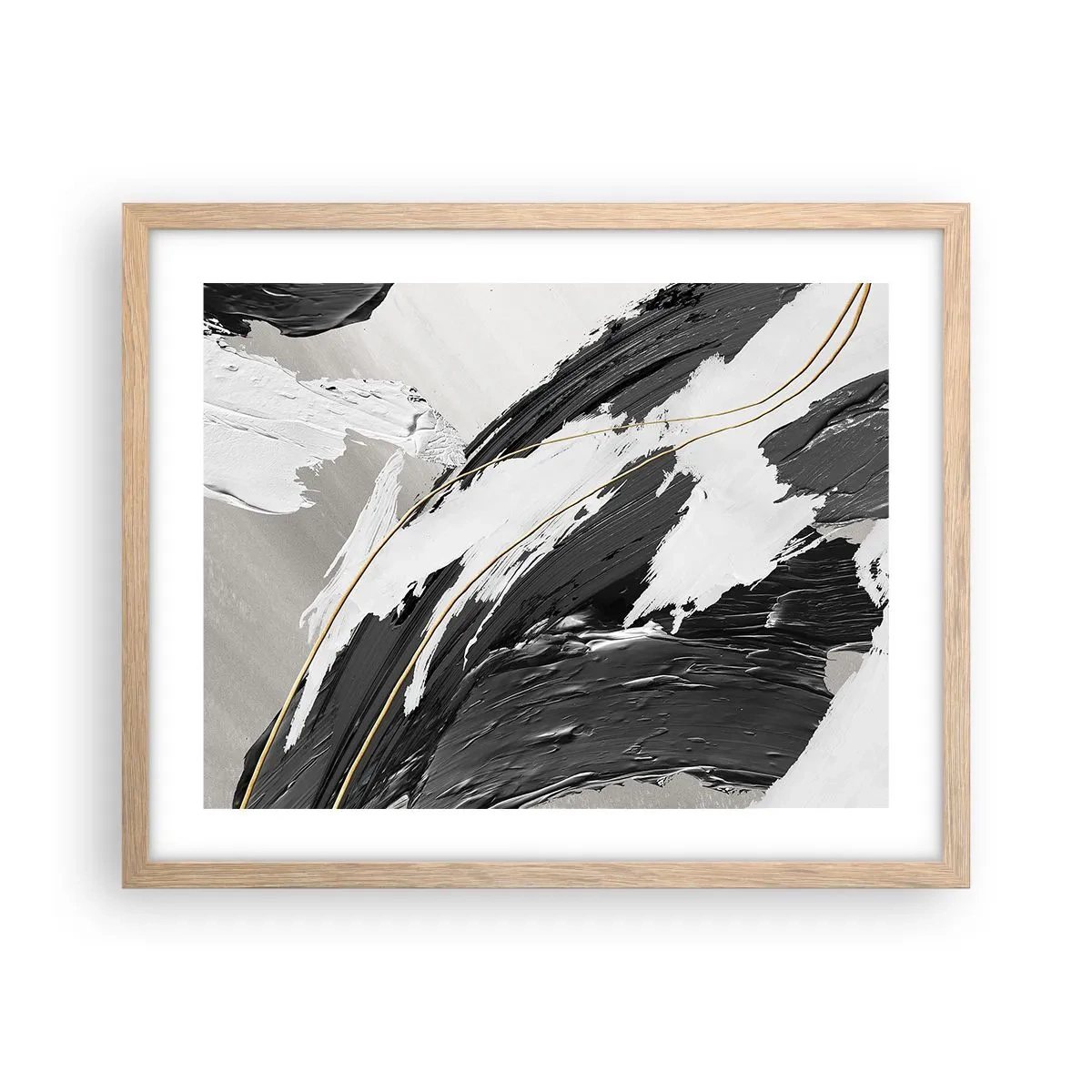 Póster en marco roble claro - Abstracción con estilo - 50x40 cm