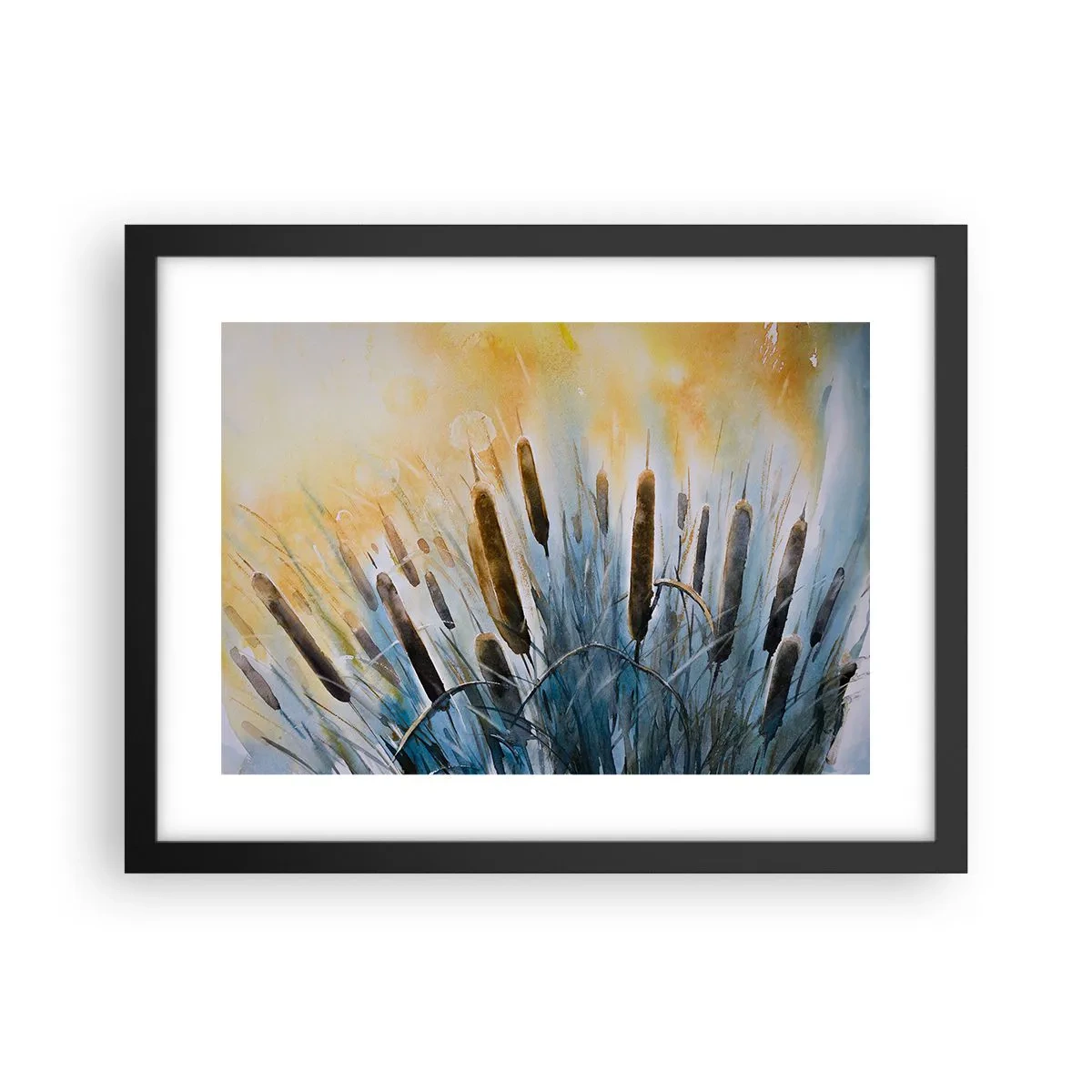 Póster en marco negro - El frío del agua, el calor del sol - 40x30 cm