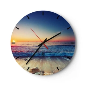 Reloj de pared - Reloj de vidrio - ¿Y qué hay tras el horizonte? - 40x40 cm