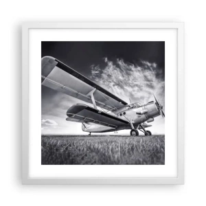 Póster en marco blanco - El vagamundo alado - 40x40 cm