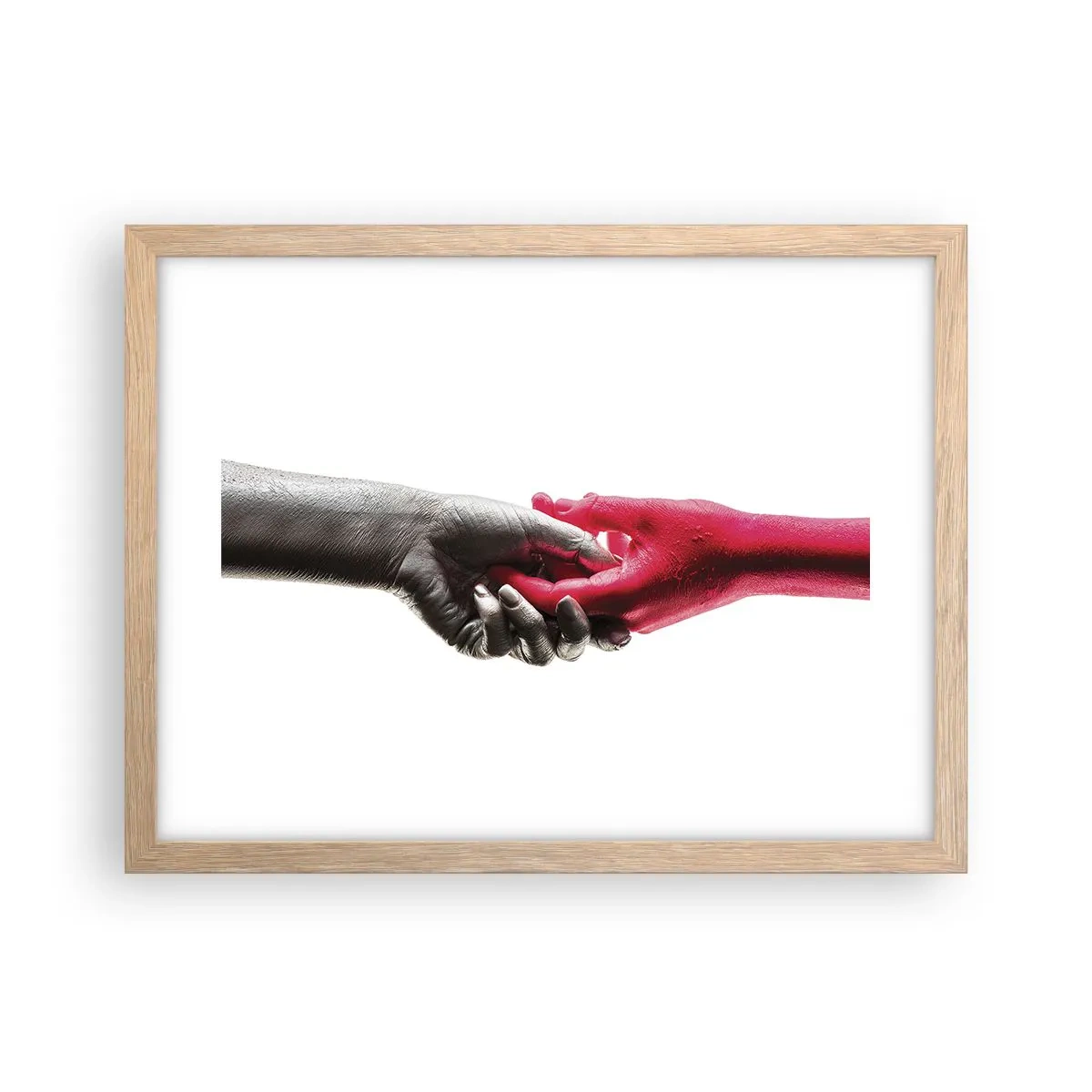 Póster en marco roble claro - Juntos, aunque diferentes - 40x30 cm