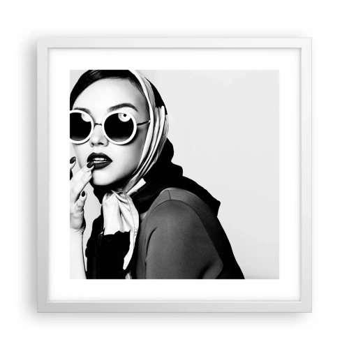 Póster en marco blanco - Saludos desde los años 60 - 40x40 cm