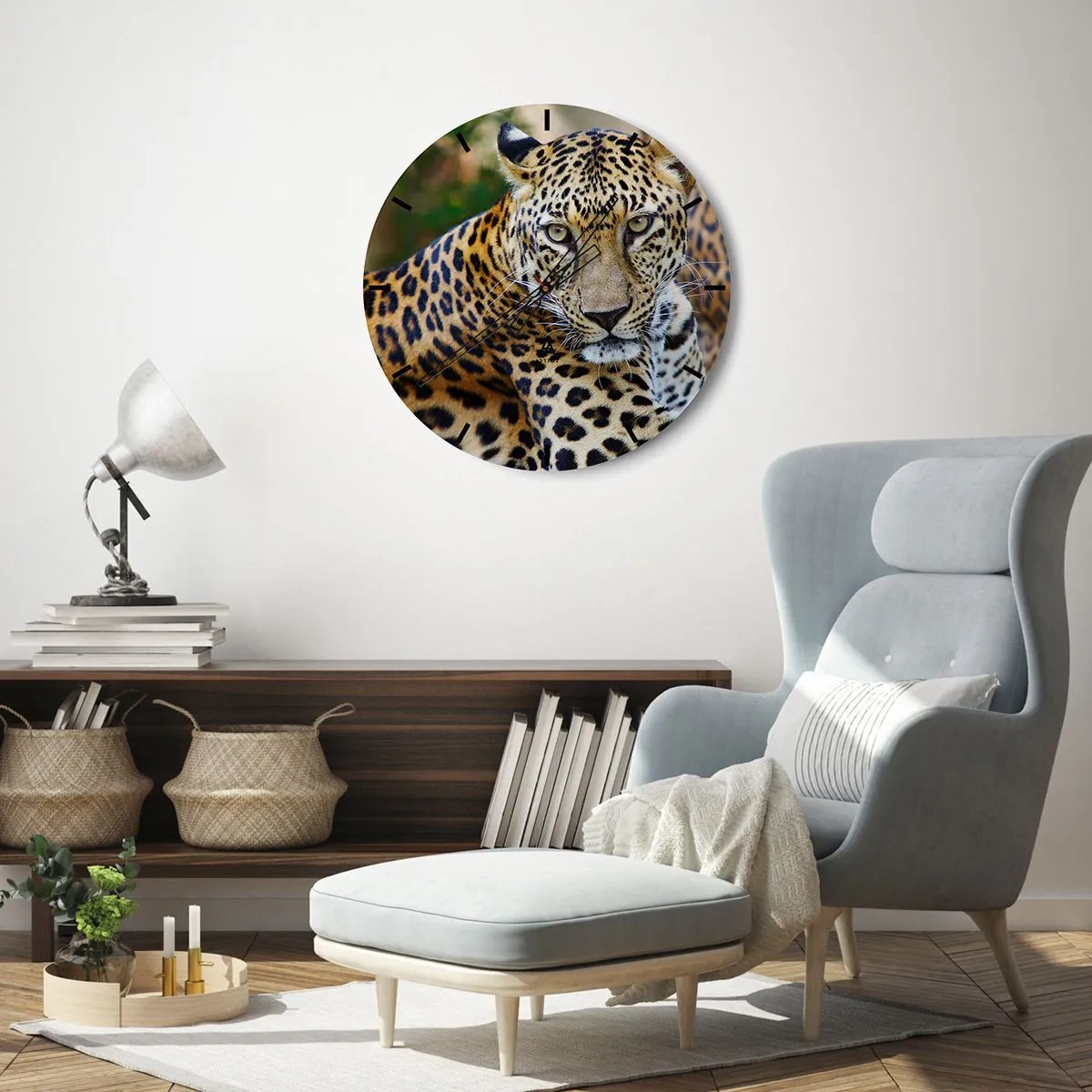 Reloj de pared - Reloj de vidrio - Salvaje y tranquilo - 40x40 cm