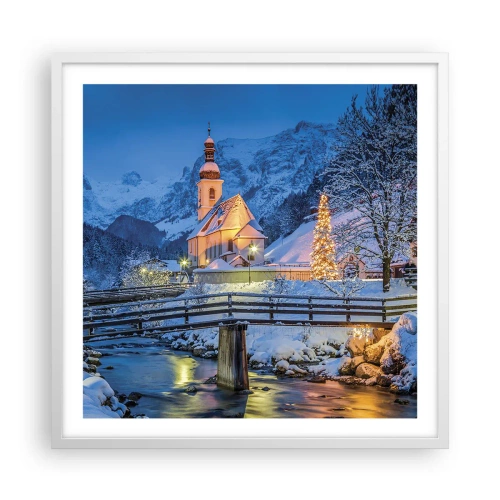 Póster en marco blanco - El espíritu de la Navidad - 60x60 cm