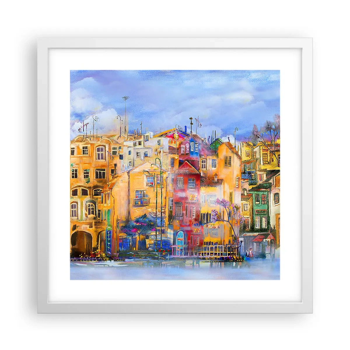 Póster en marco blanco - Estamos juntos - 40x40 cm