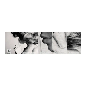 Muestra de fotomural Premium Canvas - Escucharme a mí misma - Mujer, Modelo, cara de mujer - 100x30 cm