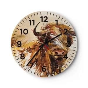 Reloj de pared - Reloj de vidrio - El orgullo del líder - 40x40 cm