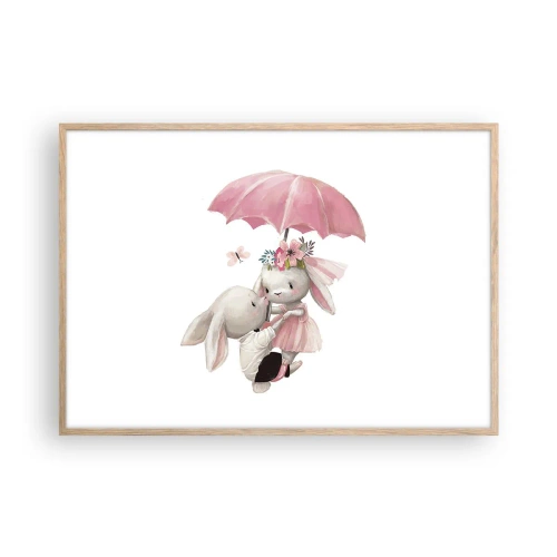 Póster en marco roble claro - Esto es amor - 100x70 cm