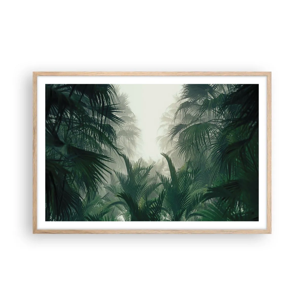 Póster en marco roble claro - Misterio tropical - 91x61 cm