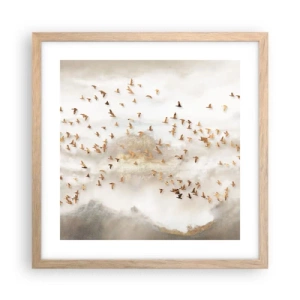 Póster en marco roble claro - Es hora... - 40x40 cm