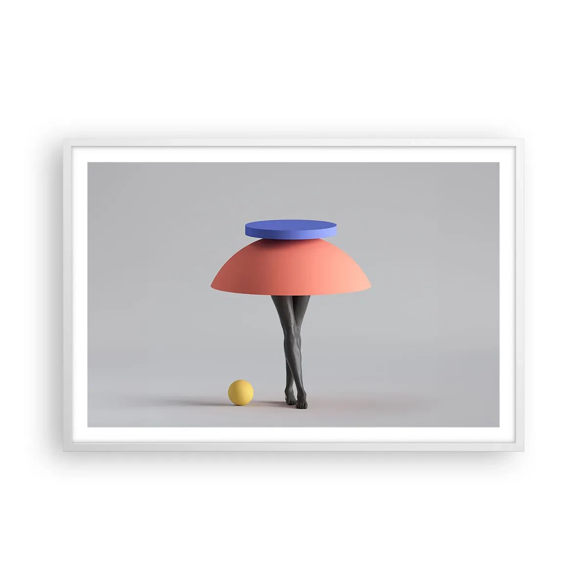 Póster en marco blanco - Composición surrealista - 91x61 cm