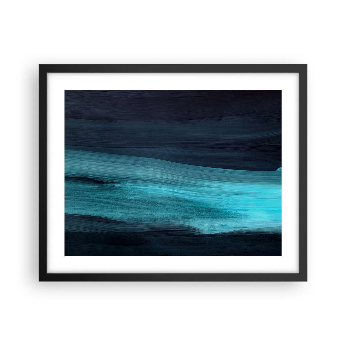 Póster en marco negro - Nadar con la corriente - 50x40 cm