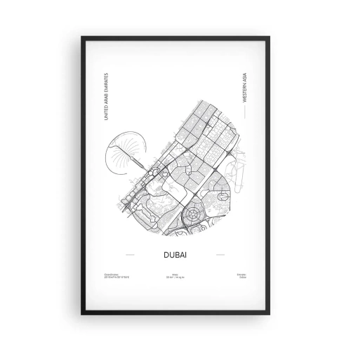 Póster en marco negro - Anatomía de Dubái - 61x91 cm