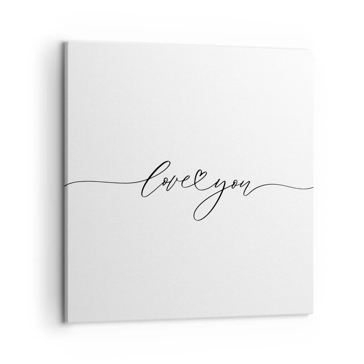 Cuadro sobre lienzo - Impresión de Imagen - Negro sobre blanco - 50x50 cm