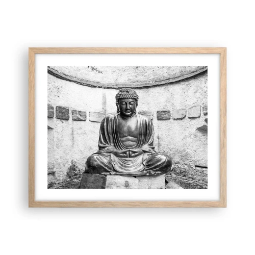 Póster en marco roble claro - En la fuente de la paz - 50x40 cm