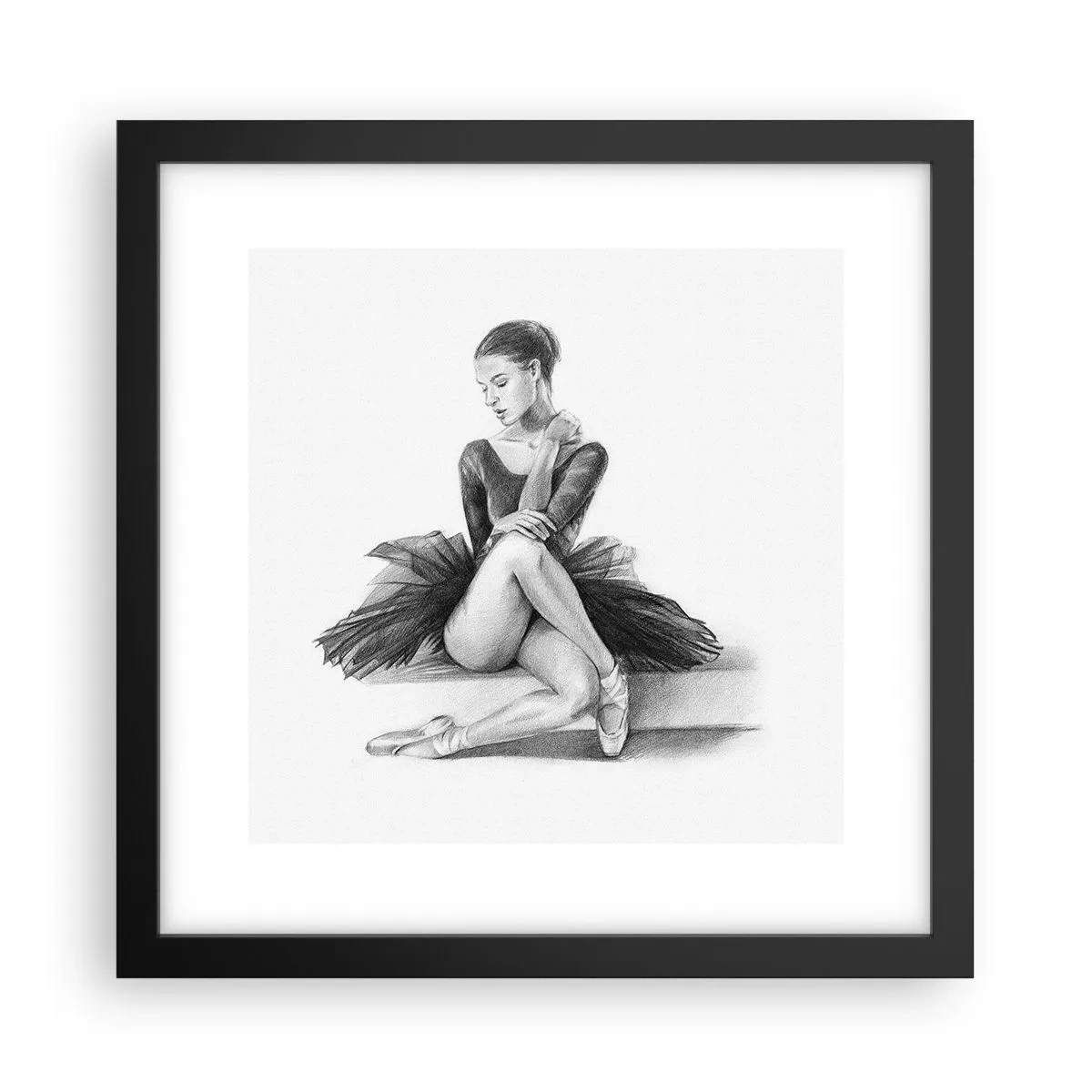 Póster en marco negro - Amante de la danza - 30x30 cm