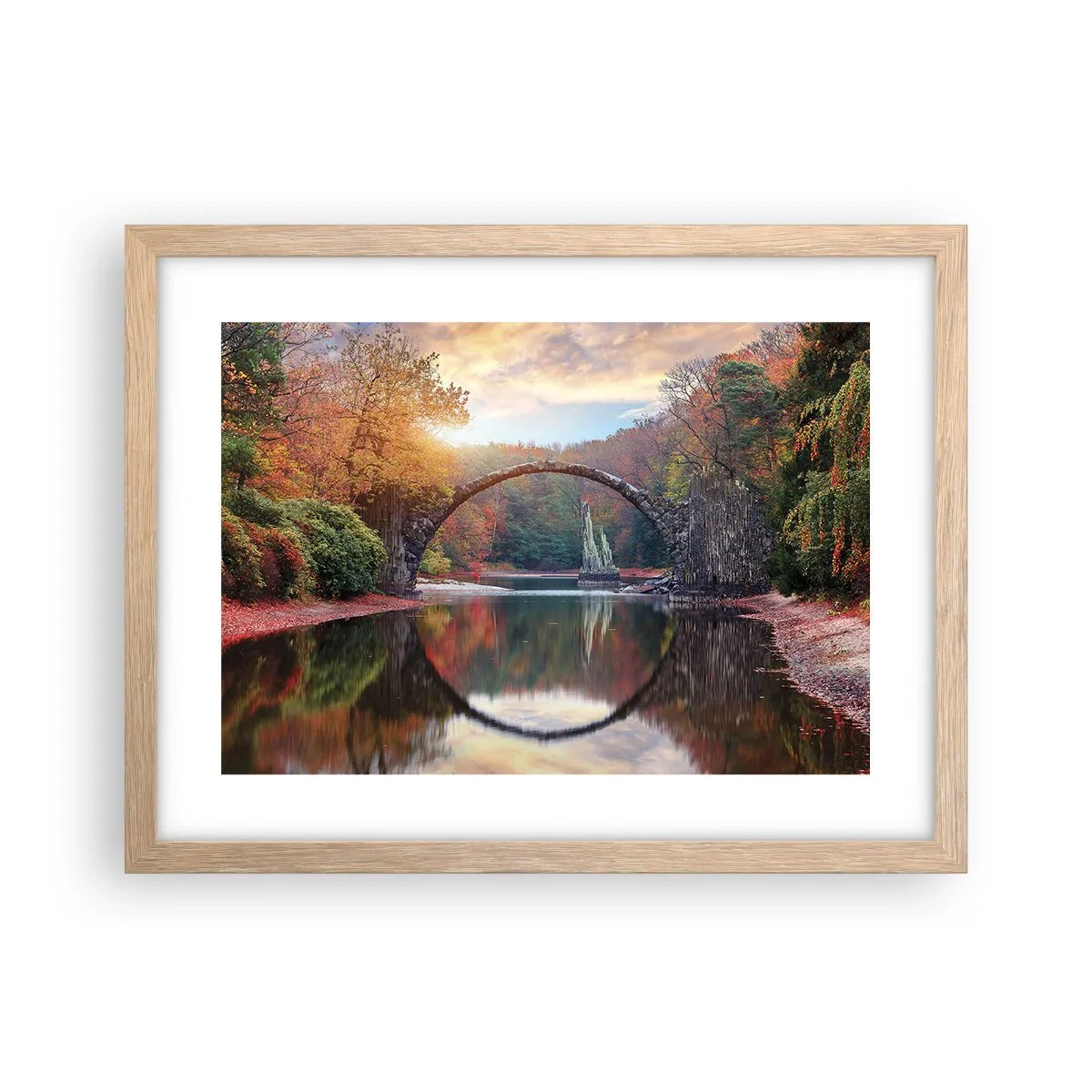 Póster en marco roble claro - Al otro lado del espejo - 40x30 cm