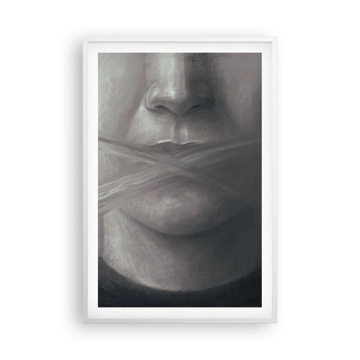 Póster en marco blanco - Ni una palabra - 61x91 cm