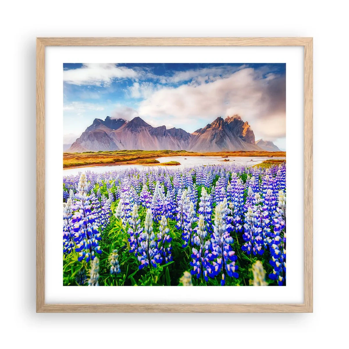 Póster en marco roble claro - La fuerza y la severidad junto a la dulzura - 50x50 cm