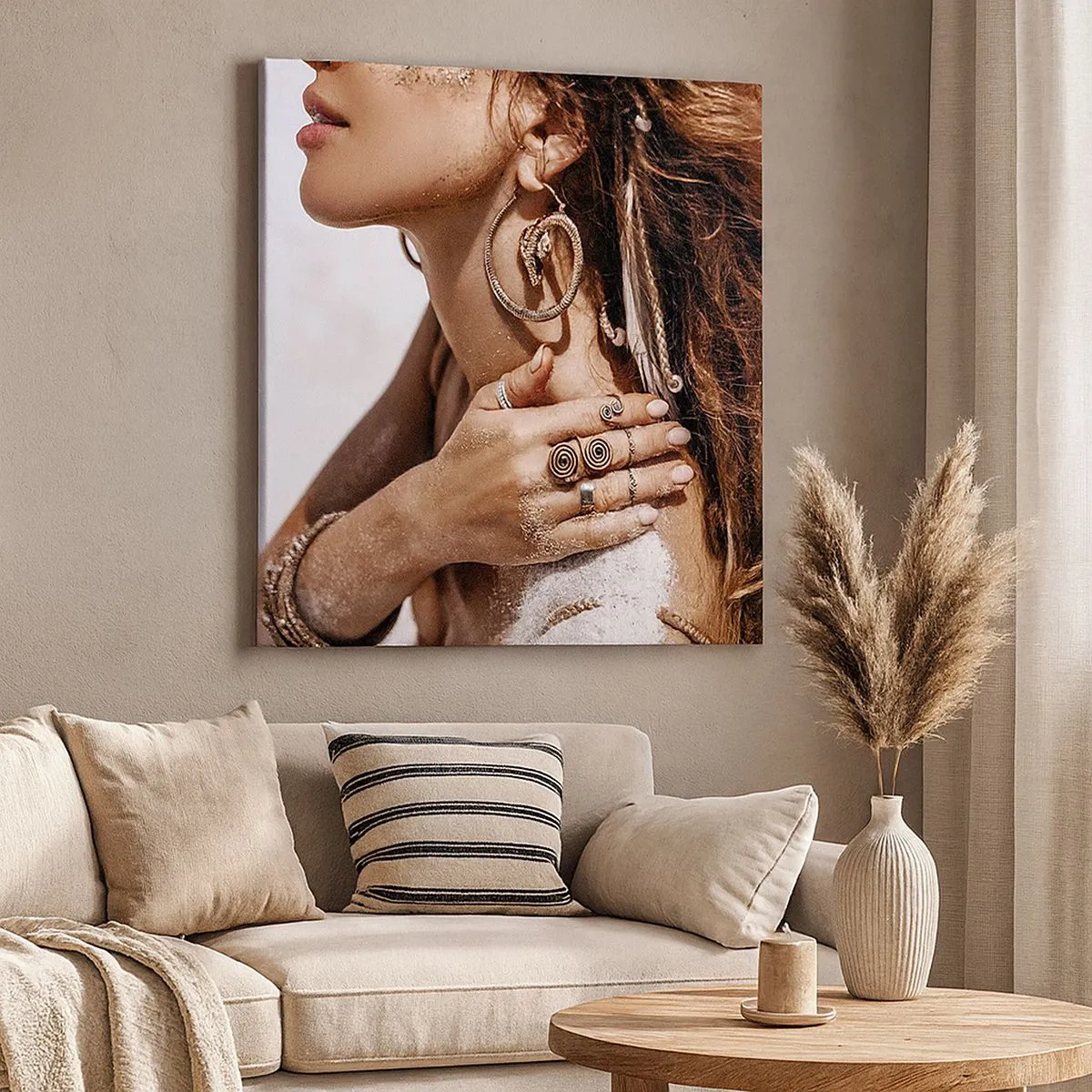 Cuadro sobre lienzo - Impresión de Imagen - Reina de la playa salvaje - 30x30 cm