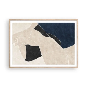 Póster en marco roble claro - Composición abstracta - contraste de colores - 100x70 cm