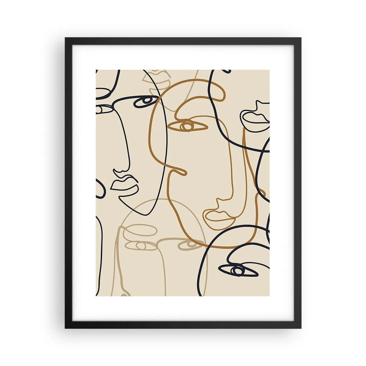 Póster en marco negro - Retrato multiplicado - 40x50 cm